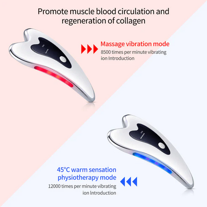 2-in-1 Hot & Vibration Facial Massager – Electric Gua Sha Beauty Device