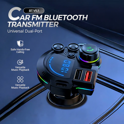 Universal Dual-Port Car FM Bluetooth Transmitter – Wireless Music, Hands-Free Calling &  Dual USB Charger